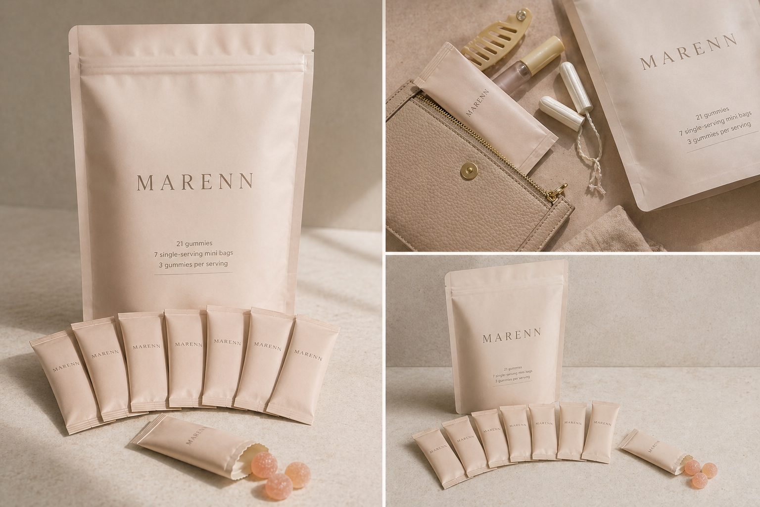 Seven single-serving mini bag structure reference