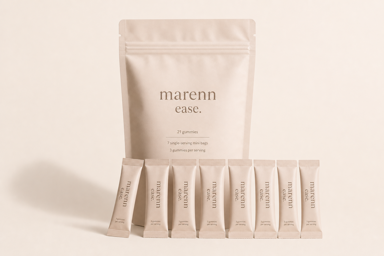 Marenn ease pouch with seven single-serving mini bags